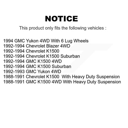 Kit de rotule et de liaison supérieure et inférieure, roulement avant, pour K1500 Chevrolet GMC Suburba