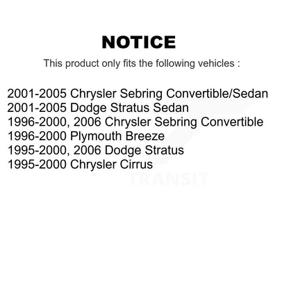 Kit de liaison de bras de commande supérieur inférieur, roulement avant gauche, pour Chrysler Sebring Cirrus
