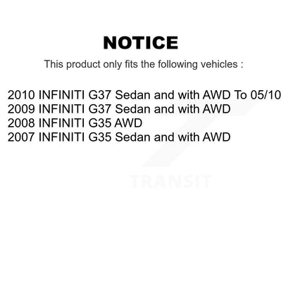 Kit de biellette et de liaison de bras de commande inférieur, roulement avant droit (5 pièces) pour INFINITI G37