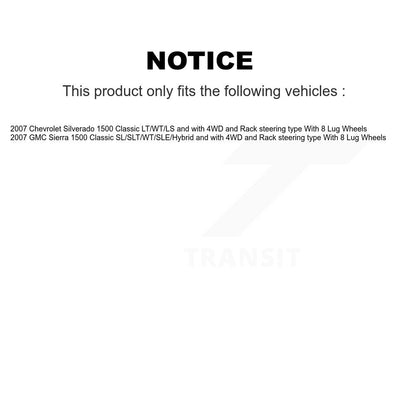 Kit de liaison de biellette de direction extérieure, roulement avant supérieur et inférieur (5 pièces) pour Chevrolet