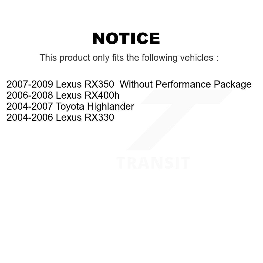 Kit de liaison d'extrémité de biellette de direction extérieure, bras de commande inférieur, roulement avant (8 pièces) pour Lexus RX35