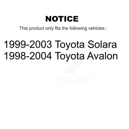 Kit de biellette de direction et de liaison intérieure extérieure de bras inférieur de roulement avant (10 pièces) pour Toyota Solara