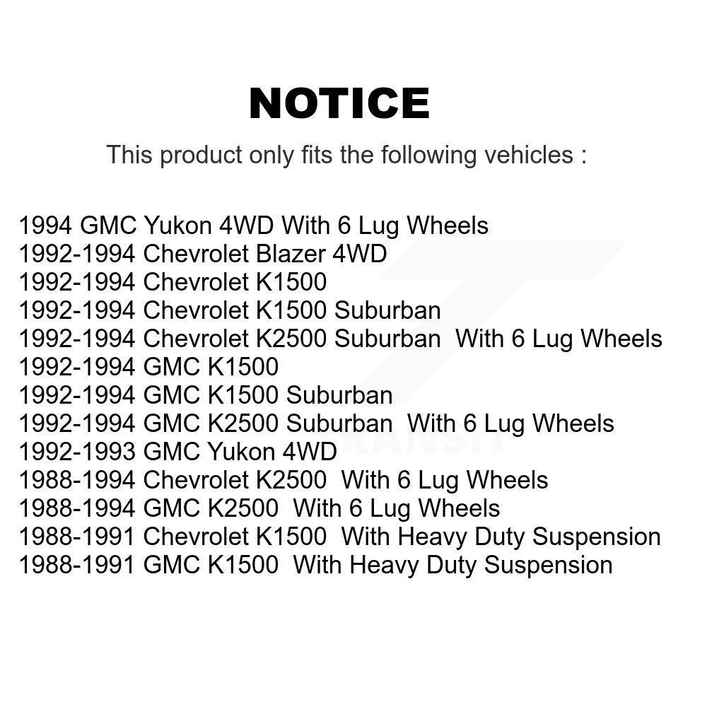 Kit de biellette de direction et de liaison extérieure, roulement avant, rotule inférieure, pour K1500 Chevrolet GMC