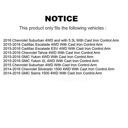 Kit de liaison de rotule inférieure de roulement avant, pour GMC Sierra 1500 Chevrolet Silverado