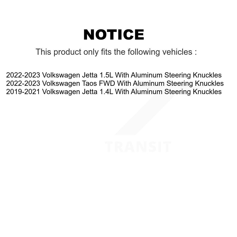 Kit de liaison de biellette de direction extérieure de rotule inférieure de roulement avant (8 pièces) pour Volkswagen Jett