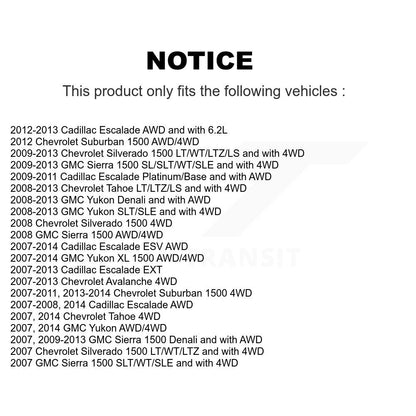 Kit de biellette de direction et de liaison extérieure, bras de commande inférieur, roulement avant (8 pièces) pour Chevrolet GM