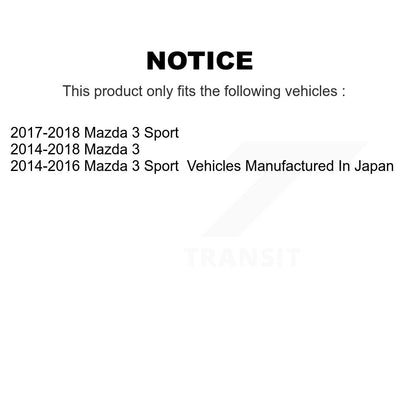 Kit de biellette de direction et de liaison intérieure extérieure de bras inférieur de roulement avant (10 pièces) pour Mazda 3 Sport