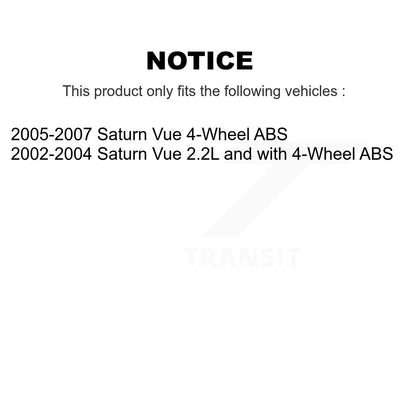Kit de liaison de biellette de direction intérieure et extérieure, roulement de moyeu avant, bras de commande inférieur pour Saturn Vue