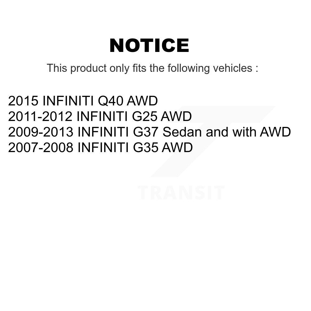 Kit de liaison de bras de commande inférieur, roulement de moyeu avant (6 pièces) pour INFINITI G37 G35 G25 Q40