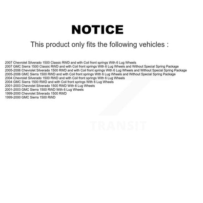 Kit de liaison de bras de commande supérieur, roulement avant, Joint à rotule inférieur, pour Chevrolet 1500 GM