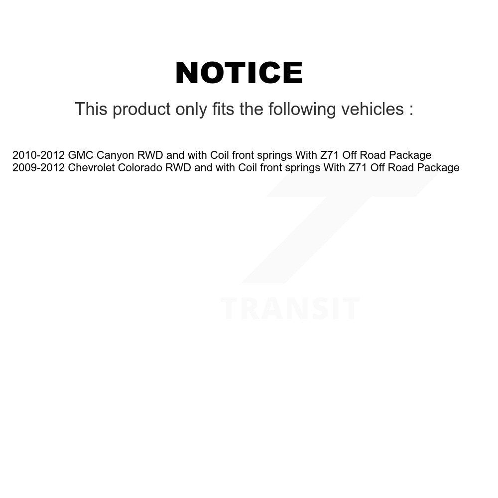 Kit de rotule et de liaison supérieure et inférieure de roulement avant (8 pièces) pour Chevrolet Colorado GM