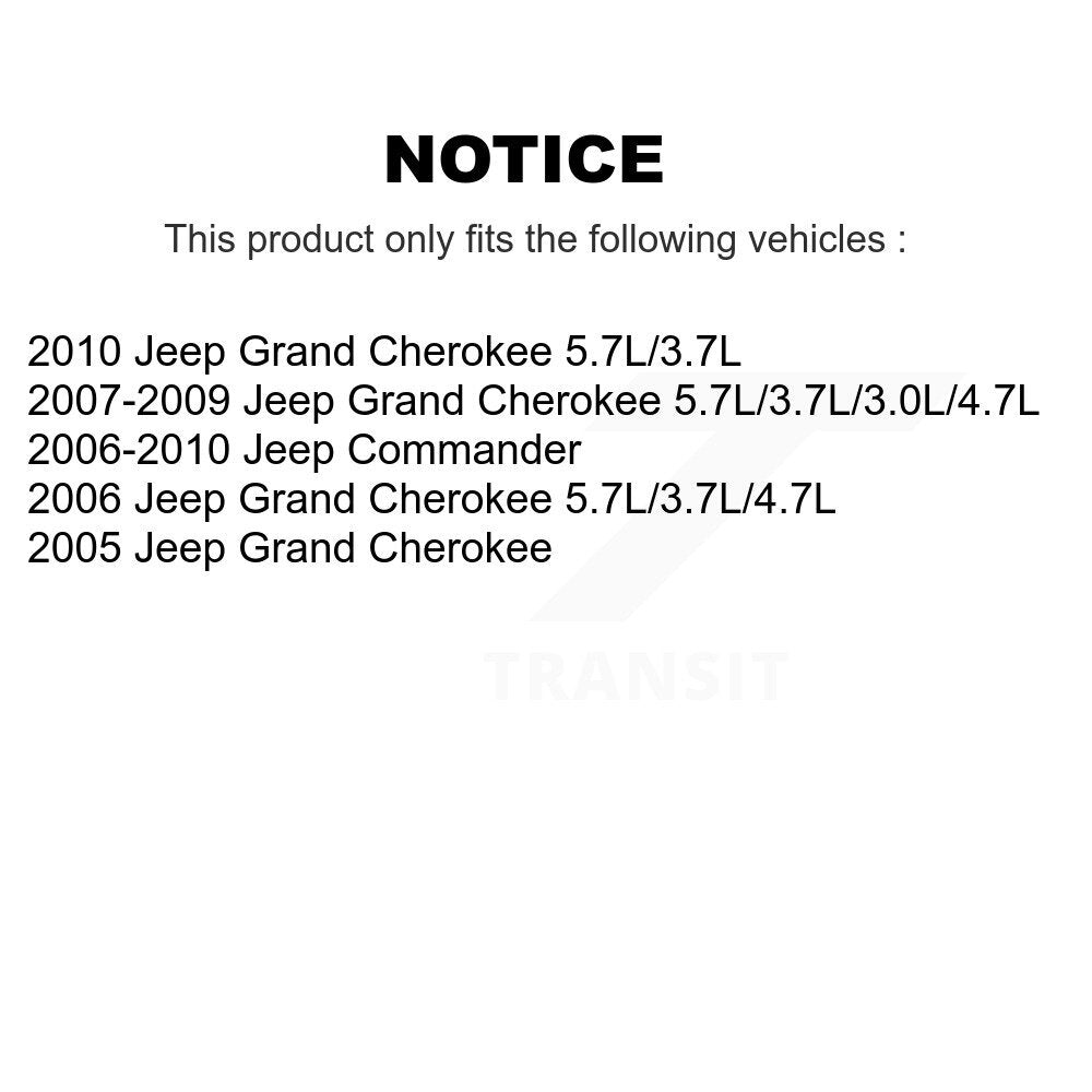 Kit de liaison de bras de commande inférieur et supérieur, roulement de moyeu avant (8 pièces) pour Jeep Grand Cheroke
