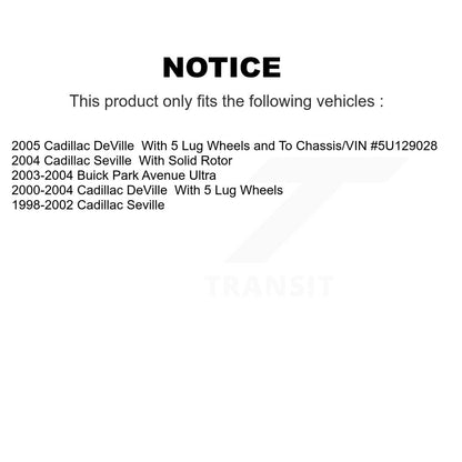 Kit de rotors de frein à disque avant et arrière, pour Cadillac DeVille, séville, Buick Park Avenue