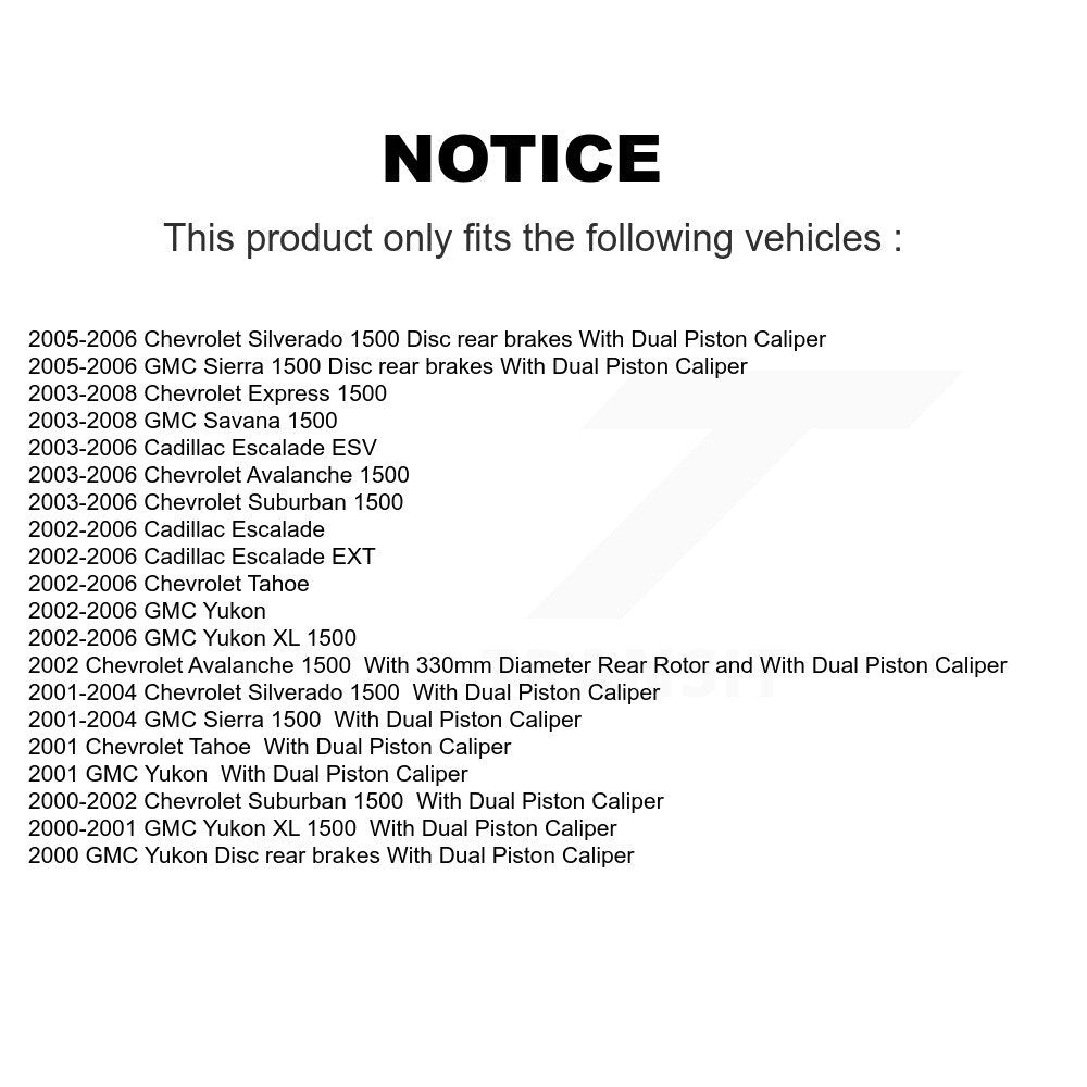 Kit de disques de frein avant et arrière, pour Chevrolet GMC Silverado 1500 Sierra Avalanche X
