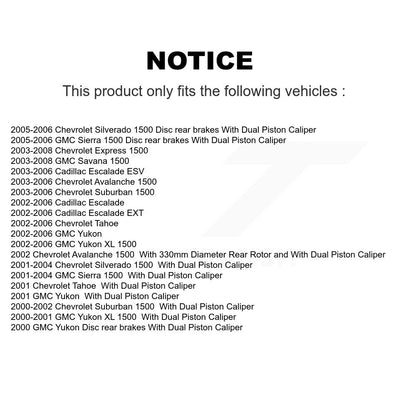 Kit de disques de frein avant et arrière, pour Chevrolet GMC Silverado 1500 Sierra Avalanche X