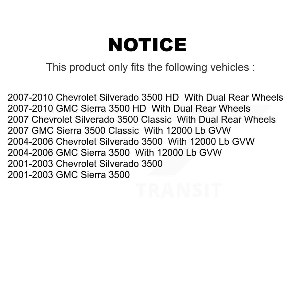 Kit de disques de frein avant et arrière, pour Chevrolet GMC Sierra 3500 Silverado HD Classic