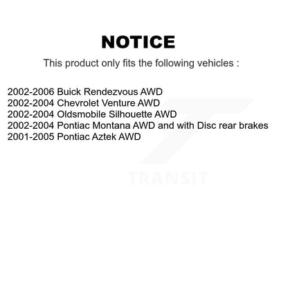 Kit de disques de frein avant et arrière, pour Buick rendez-vous Pontiac Montana Chevrolet Azte