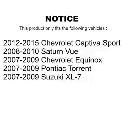 Kit de Rotor de frein avant et arrière, pour Chevrolet Equinox Pontiac Torrent Saturn Vue XL-