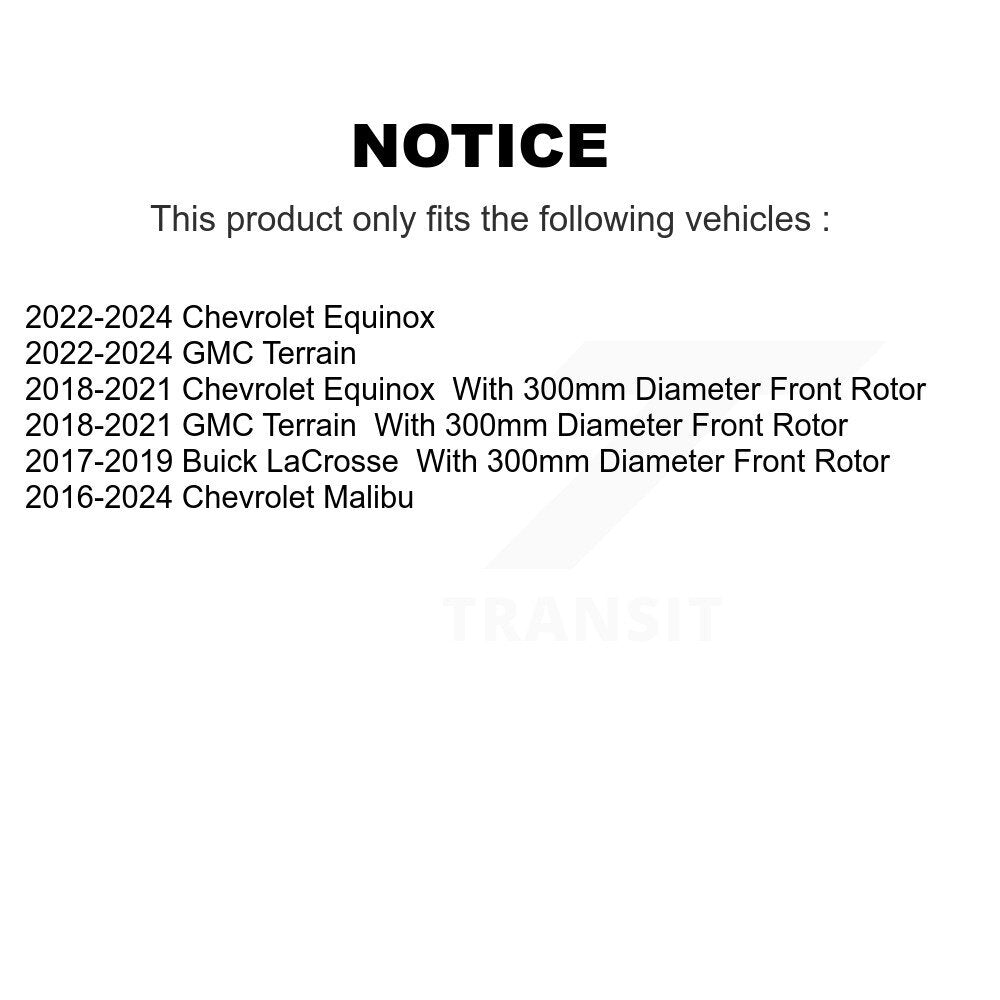 Kit de rotors de frein à disque avant et arrière, pour Chevrolet Equinox GMC Terrain Malibu Buick