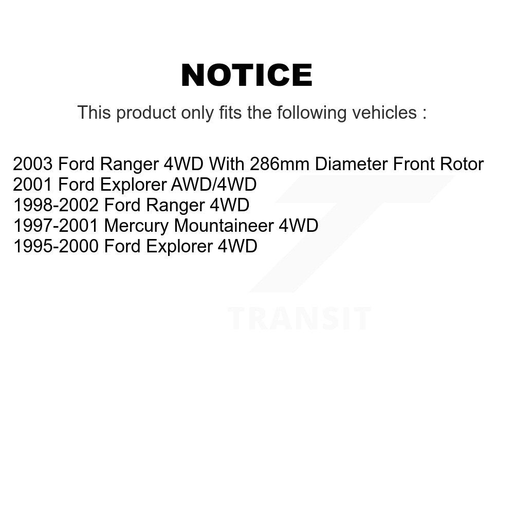Kit de rotors de frein à disque avant et arrière, pour Ford Ranger Explorer Mercury Mountaineer