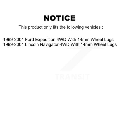 Kit de disques de frein avant et arrière pour Ford Expedition Lincoln Navigator 4WD 1999-2001