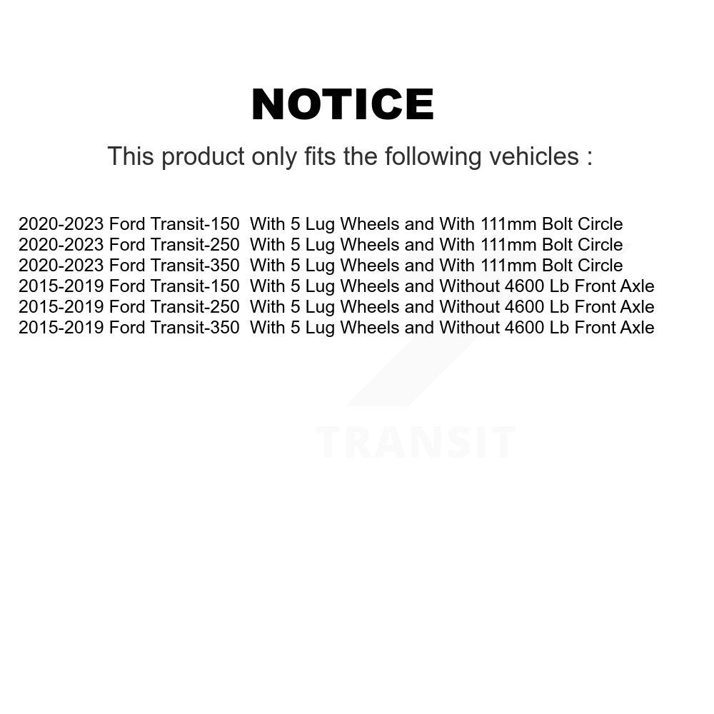 Kit de disques de frein à disque avant et arrière, pour Ford Transit-250 Transit-150 Transit-350