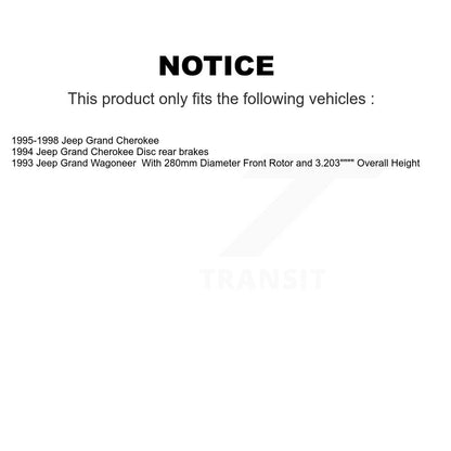 Kit de rotors de frein à disque avant et arrière, pour Jeep Grand Cherokee Wagoneer K8-101161