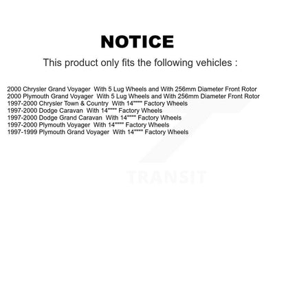 Kit de disques de frein avant et arrière, pour Dodge caravane Grand Plymouth Voyager Chrysler &