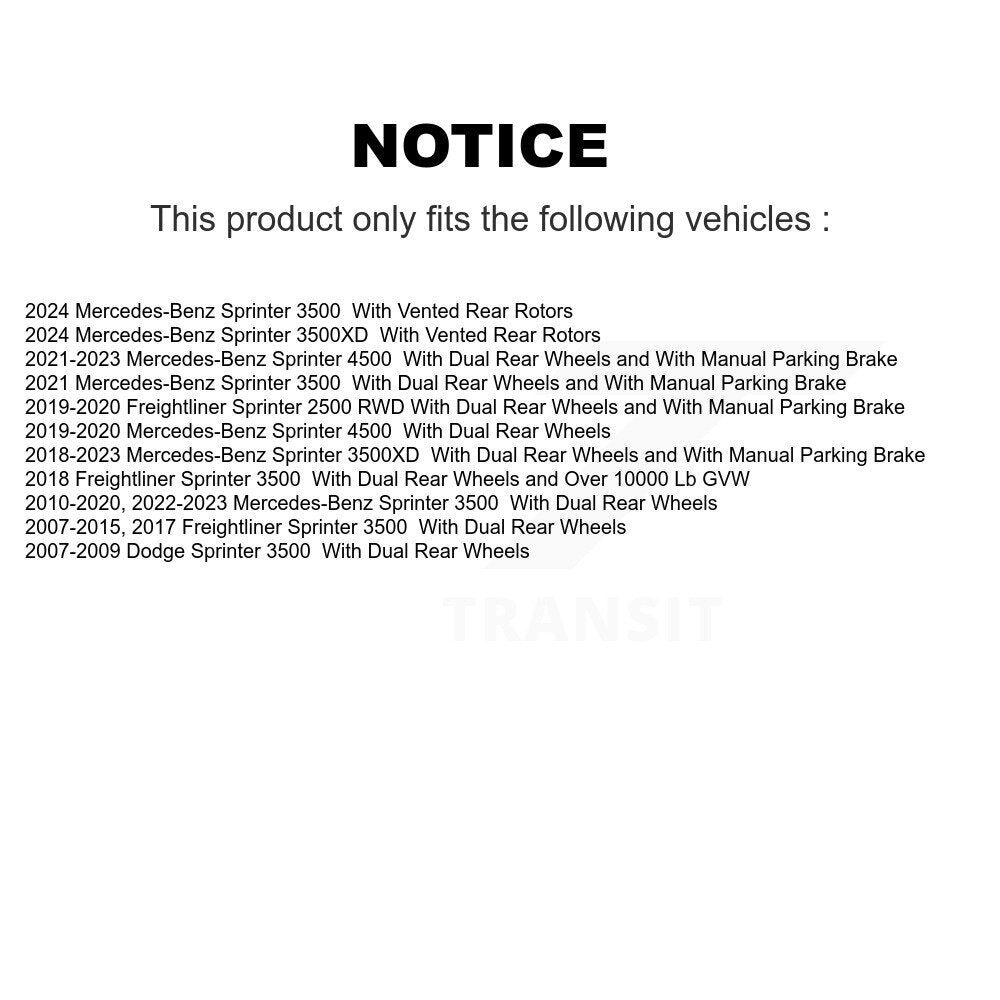 Kit de disques de frein avant et arrière, pour Mercedes-Benz Sprinter 3500 Dodge 4500 3500XD