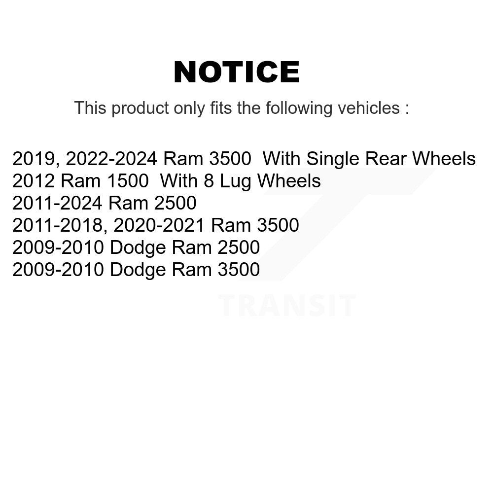 Kit de rotors de frein à disque avant et arrière, pour Ram 2500 3500 1500 Dodge K8-101208