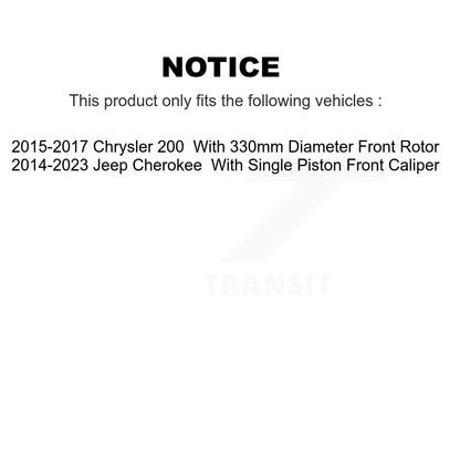 Kit de rotors de frein à disque avant et arrière, pour Jeep Cherokee Chrysler 200 K8-101222