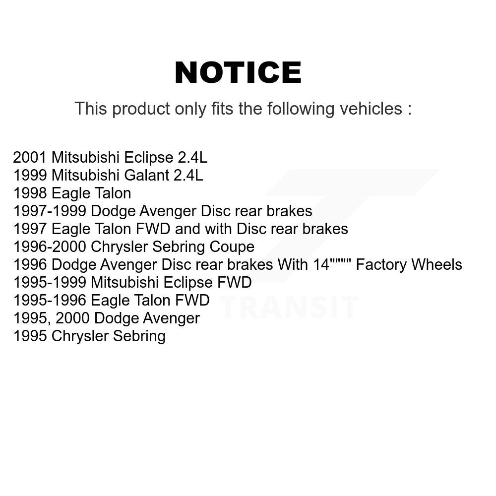 Kit de rotors de frein avant et arrière, pour Chrysler Sebring Mitsubishi Eclipse Eagle Talon