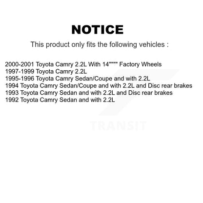 Kit de rotors de frein à disque avant et arrière pour Toyota Camry K8-101244