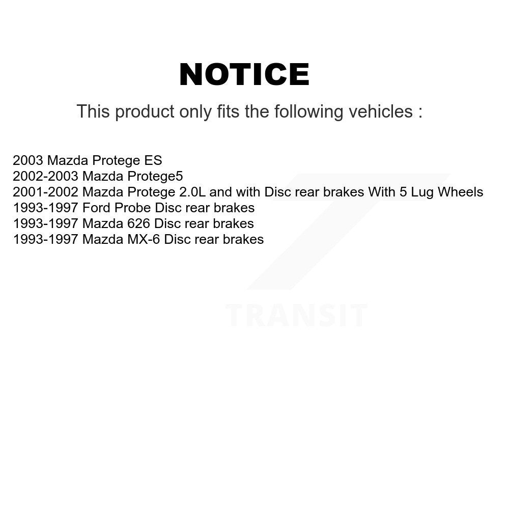 Kit de rotors de frein à disque avant et arrière, pour Mazda Protege Protege5 Ford Probe MX-6 626