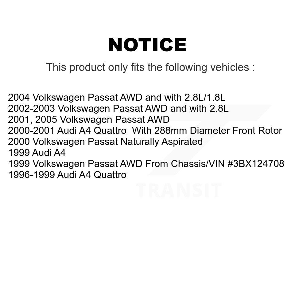 Kit de rotors de frein à disque avant et arrière, pour Volkswagen Passat Audi A4 Quattro K8-10125