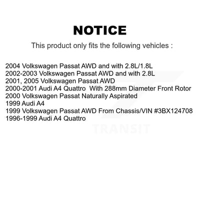 Kit de rotors de frein à disque avant et arrière, pour Volkswagen Passat Audi A4 Quattro K8-10125