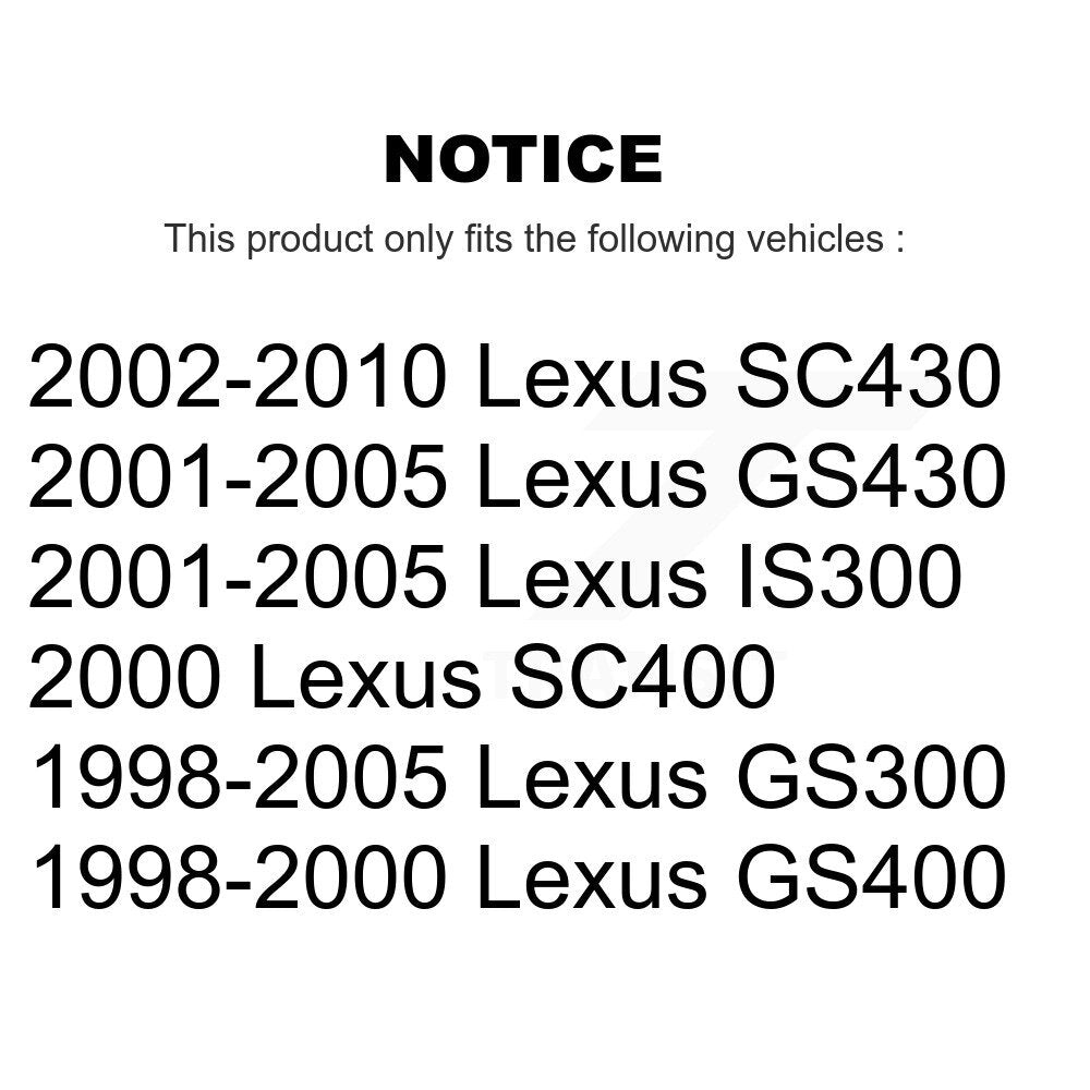 Kit de rotors de frein à disque avant et arrière, pour Lexus SC430 IS300 GS300 GS400 GS430 SC400