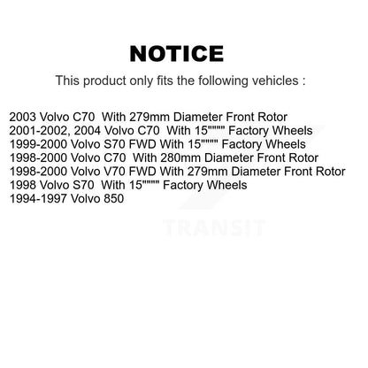 Kit de rotors de frein à disque avant et arrière, pour Volvo S70 850 V70 C70 K8-101259