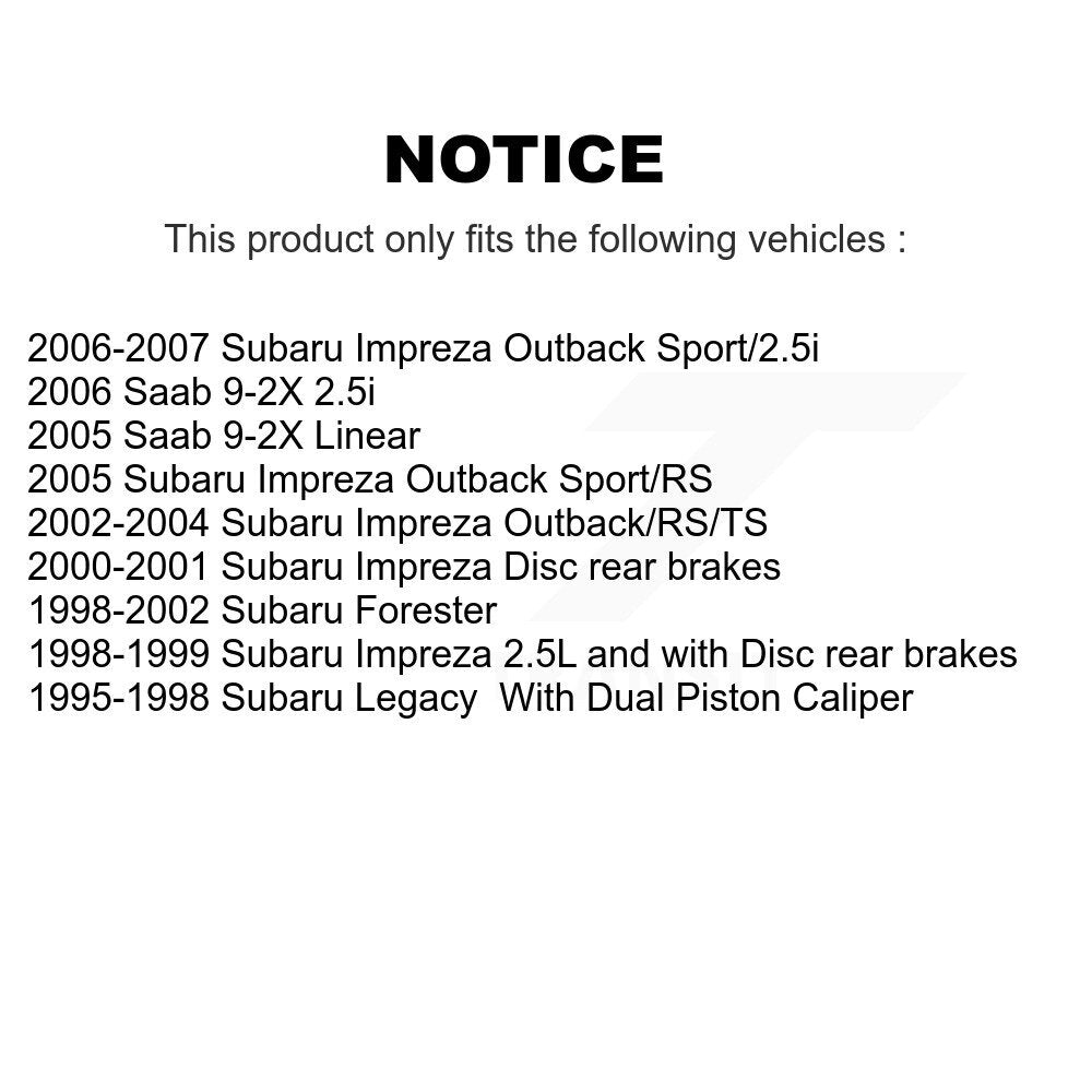 Kit de rotors de frein à disque avant et arrière, pour Subaru Impreza Forester Legacy Saab 9-2X