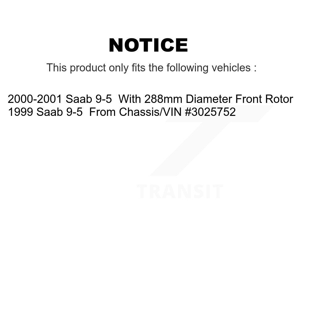 Kit de disques de frein à disque avant et arrière pour Saab 9-5 K8-101274