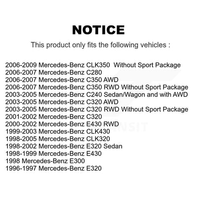 Kit de disques de frein avant et arrière, pour mercedes-benz CLK320 E320 C280 C240 CLK350 C320