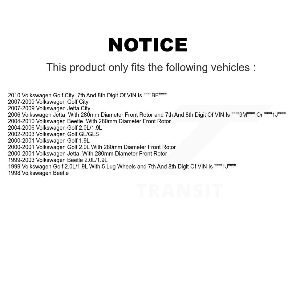 Kit de rotors de frein à disque avant et arrière, pour Volkswagen Jetta Golf Beetle City K8-10127