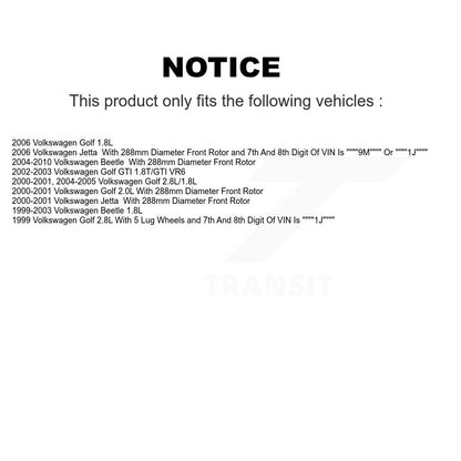 Kit de rotors de frein à disque avant et arrière, pour Volkswagen Jetta Golf Beetle K8-101292