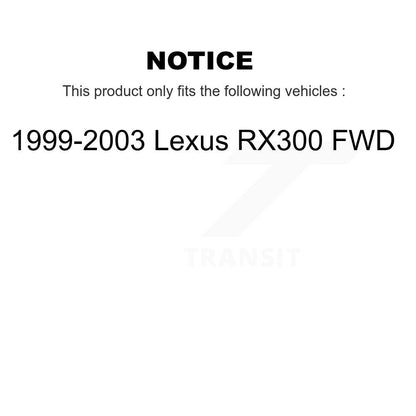 Kit de rotors de frein à disque avant et arrière pour Lexus RX300 FWD 1999-2003 K8-101294