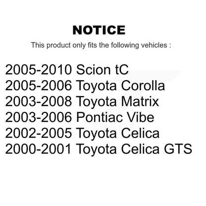 Kit de disques de frein avant et arrière, pour Toyota Matrix Corolla Pontiac Vibe Celica Scion