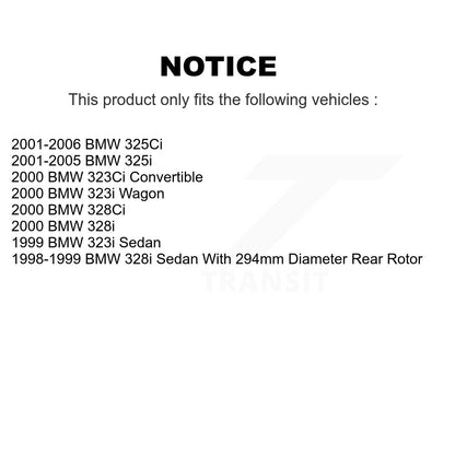 Kit de rotors de frein à disque avant et arrière, pour BMW 325i 325Ci 328i 323i 323Ci 328Ci