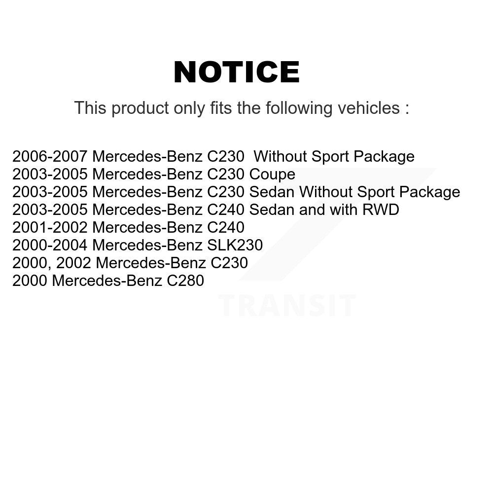 Kit de rotors de frein à disque avant et arrière, pour Mercedes-Benz C230 C240 SLK230 C280