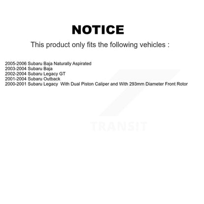 Kit de rotors de frein à disque avant et arrière, pour Subaru Outback Legacy Baja K8-101351