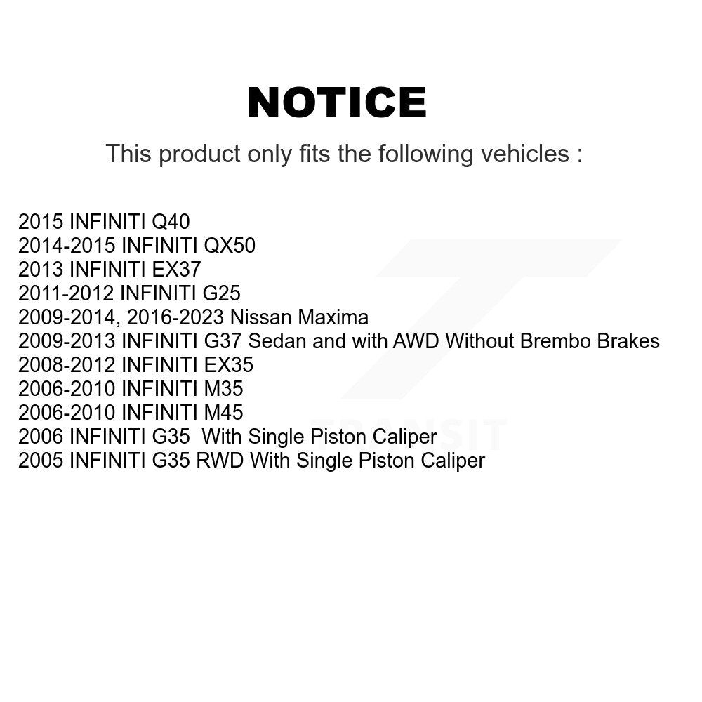 Kit de Rotor de frein avant et arrière, pour INFINITI Nissan Maxima G37 EX35 G35 QX50 M35 EX3