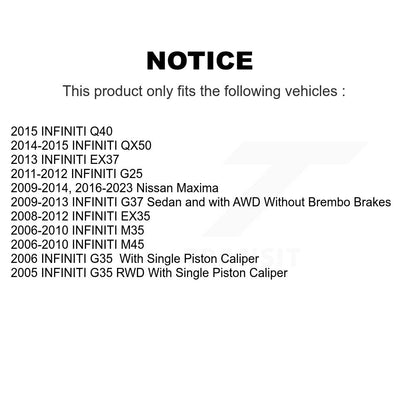Kit de Rotor de frein avant et arrière, pour INFINITI Nissan Maxima G37 EX35 G35 QX50 M35 EX3